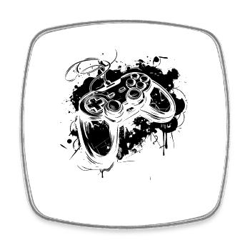 Manette de jeu - Magnet carré - blanc - Devant