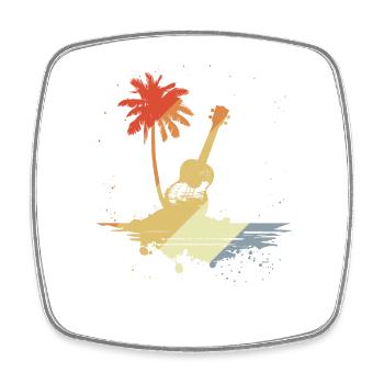 Ukulele Retro Style - Square fridge magnet - white - Front