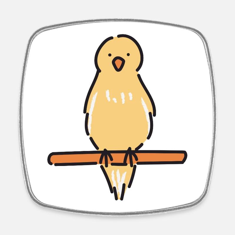 Melodic Canary - Square fridge magnet - white
