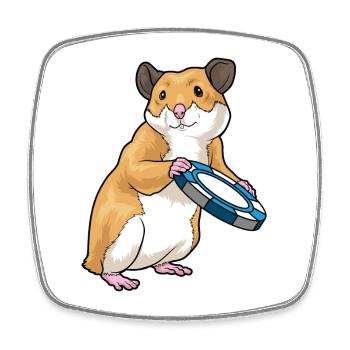 Hamster Poker Jetons de poker - Magnet carré - blanc - Devant