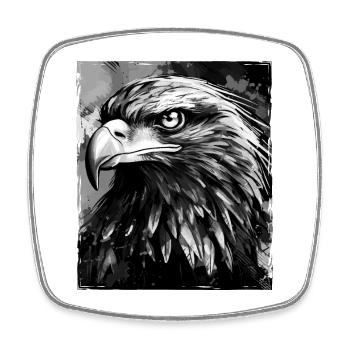 Adler Porträt - Viereckiger Kühlschrankmagnet - Weiß - Vorne