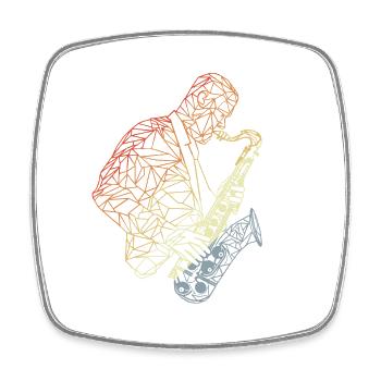 Saxophone Player Vintage - Square fridge magnet - white - Front
