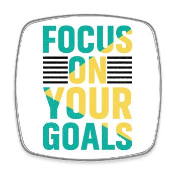 focus on your goals shirt - Viereckiger Kühlschrankmagnet - Weiß - Vorne