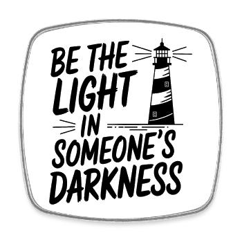 Lighthouse Motivational Saying - Positive Thinking - Square fridge magnet - white - Front