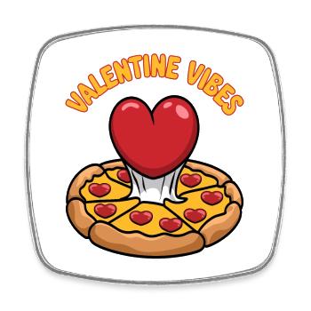 Valentine Vibes für verliebte zu Valentinstag - Viereckiger Kühlschrankmagnet - Weiß - Vorne