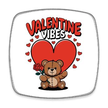 Valentine Vibes für verliebte zu Valentinstag - Viereckiger Kühlschrankmagnet - Weiß - Vorne
