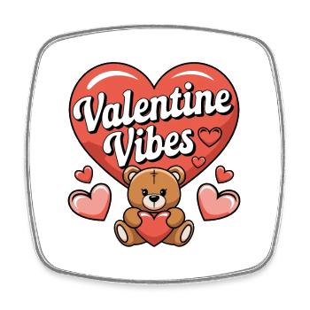 Valentine Vibes für verliebte zu Valentinstag - Viereckiger Kühlschrankmagnet - Weiß - Vorne