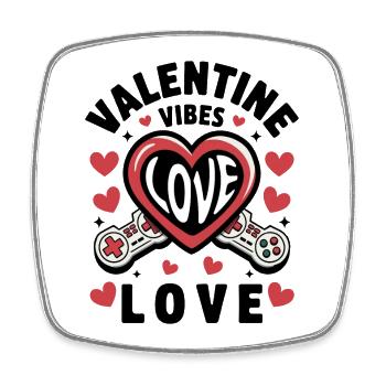 Valentine Vibes für verliebte zu Valentinstag - Viereckiger Kühlschrankmagnet - Weiß - Vorne