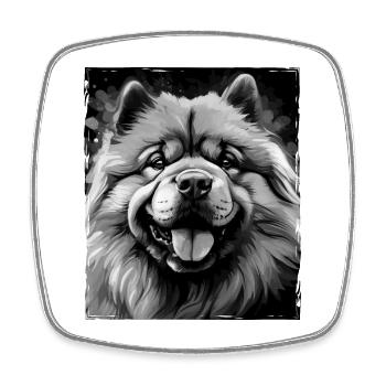 Chow Chow Hund Porträt - Viereckiger Kühlschrankmagnet - Weiß - Vorne