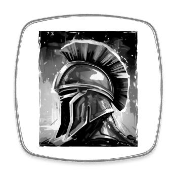 Spartan Warrior Casque Sparta - Magnet carré - blanc - Devant