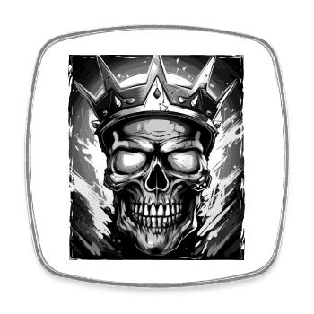 Skull King Crown - Square fridge magnet - white - Front