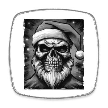 Santa Claus Skull - Square fridge magnet - white - Front