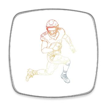 Vintage American Footballer Skizze - Viereckiger Kühlschrankmagnet - Weiß - Vorne