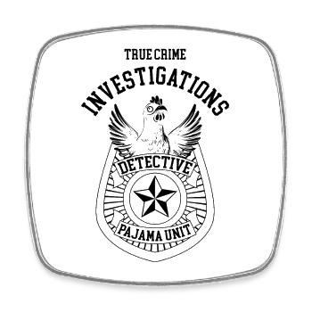 Poulet True Crime Detective Marque Cadeau Drôle - Magnet carré - blanc - Devant