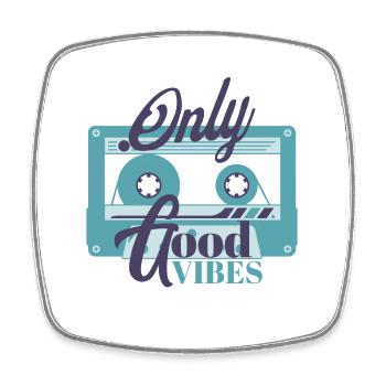 Kassette Retro - Viereckiger Kühlschrankmagnet - Weiß - Vorne