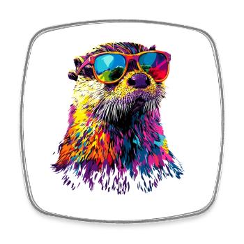 Otter Sea Otter Otter Marten Love Cute Otter - Square fridge magnet - white - Front