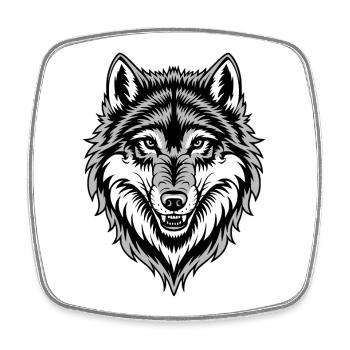 Wolf Kostüm blauer Wolfskopf Werwolf und - Viereckiger Kühlschrankmagnet - Weiß - Vorne