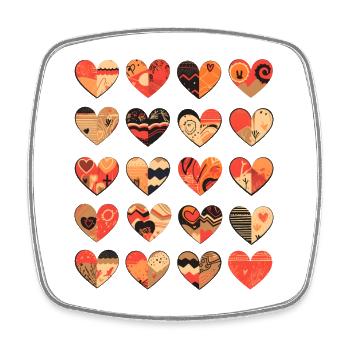 Heart Pattern Heart Pattern Valentine's Day Gift - Square fridge magnet - white - Front
