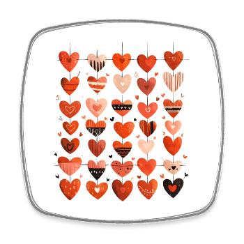 Heart Pattern Heart Pattern Valentine's Day Gift - Square fridge magnet - white - Front