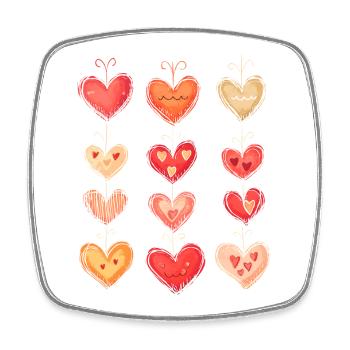 Heart Pattern Valentine's Day Heart Pattern Gift - Square fridge magnet - white - Front