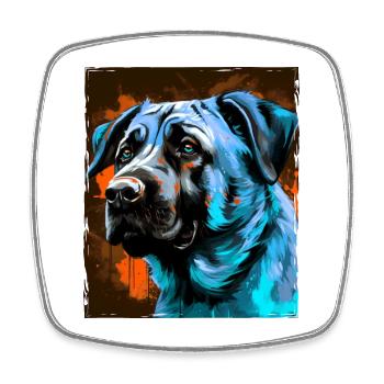 Kangal Hund Porträt - Viereckiger Kühlschrankmagnet - Weiß - Vorne