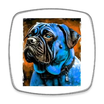 Portrait de chien Mastiff - Magnet carré - blanc - Devant
