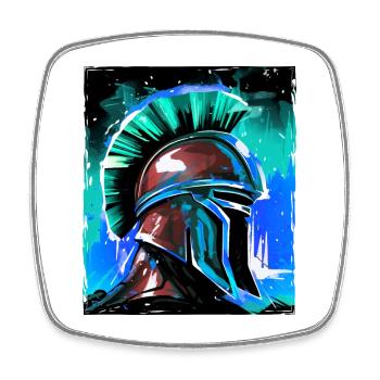 Spartan Warrior Casque Sparta - Magnet carré - blanc - Devant