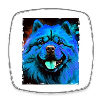 Chow Chow Hund Porträt - Viereckiger Kühlschrankmagnet - Weiß - Vorne