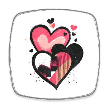 Herzmuster Herzen Valentinstag Liebe Geschenk - Viereckiger Kühlschrankmagnet - Weiß - Vorne