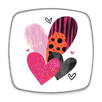 Herzen Liebe Valentinstag Herzmuster Geschenk - Viereckiger Kühlschrankmagnet - Weiß - Vorne