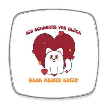Heart cat with gratitude for you - Square fridge magnet - white - Front