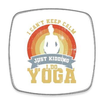 Yoga Joke - Square fridge magnet - white - Front