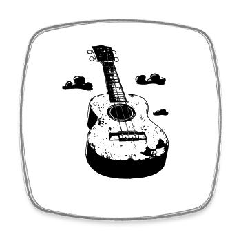 Ukulele Comic-Stil - Viereckiger Kühlschrankmagnet - Weiß - Vorne