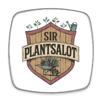 Vintage "SIR PLANTSALOT" Rustikale Männer Gärtner - Viereckiger Kühlschrankmagnet - Weiß - Vorne