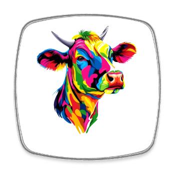 Cow Farmer Beef Milk Vegan Calf Cow Farm Cows - Square fridge magnet - white - Front