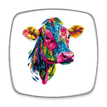 Cow Farmer Beef Milk Vegan Calf Cow Farm Cows - Square fridge magnet - white - Front