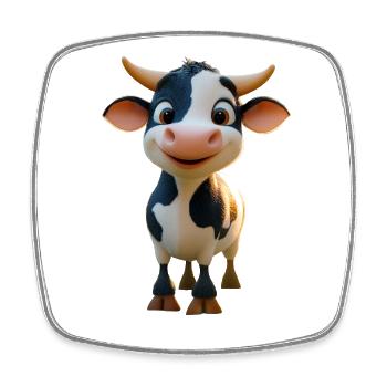 Cow Farmer Beef Milk Vegan Calf Cow Farm Cows - Square fridge magnet - white - Front