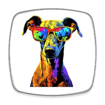 Greyhound Dog Lover Chasse Chien Amour Greyhound - Magnet carré - blanc - Devant
