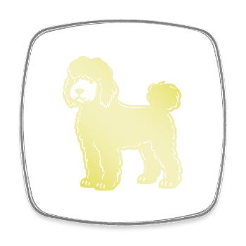Poodle Dog Silhouette - Square fridge magnet - white - Front