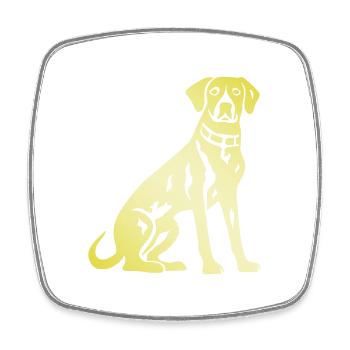 Dalmatian Dog Silhouette - Square fridge magnet - white - Front