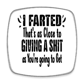 Vintage This Girl Loves To Fart farting Sayings - Square fridge magnet - white - Front