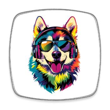 Husky Hunde Liebhaber Hund Liebe Siberian Huskys - Viereckiger Kühlschrankmagnet - Weiß - Vorne