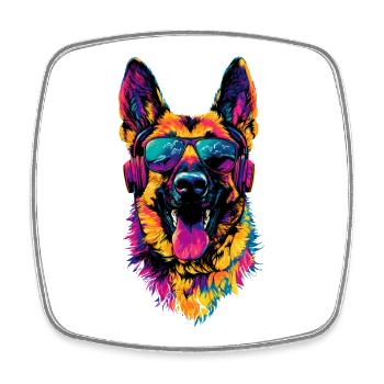 Berger Allemand Couleurs vives Pop Art Chien Chiens de berger - Magnet carré - blanc - Devant
