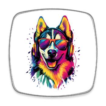 Husky Hunde Liebhaber Hund Liebe Siberian Huskys - Viereckiger Kühlschrankmagnet - Weiß - Vorne