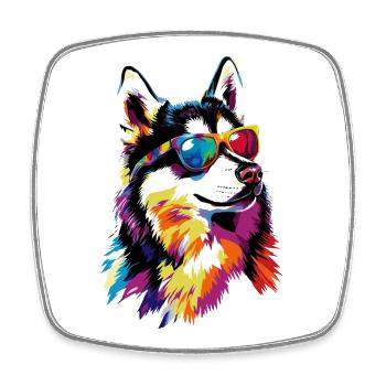 Husky Hunde Liebhaber Hund Liebe Siberian Huskys - Viereckiger Kühlschrankmagnet - Weiß - Vorne