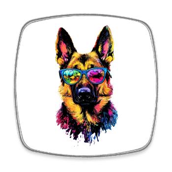 Berger Allemand Couleurs vives Pop Art Chien Chiens de berger - Magnet carré - blanc - Devant