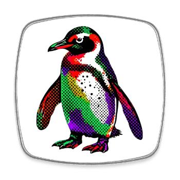 Pingouin - Magnet carré - blanc - Devant