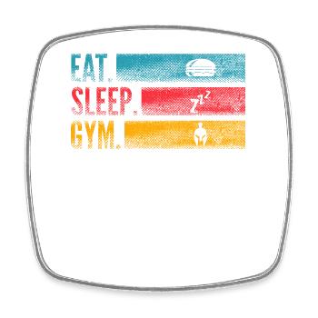 Eat Sleep Gym Repeat for Fitness Sports - Square fridge magnet - white - Front