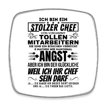 EIN STOLZER CHEF VON VERDAMMT TOLLEN MITARBEITERN - Viereckiger Kühlschrankmagnet - Weiß - Vorne