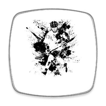 Lacrosse Player Graffiti - Square fridge magnet - white - Front